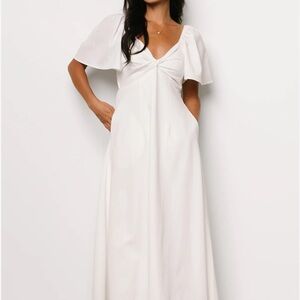 Baltic Born Indie Back Tie White Maxi Dress